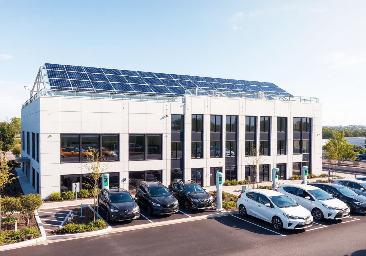 Office park, 60-car EV hub